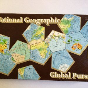 Global Pursuit National Geographic Game Board Game Vintage 1987